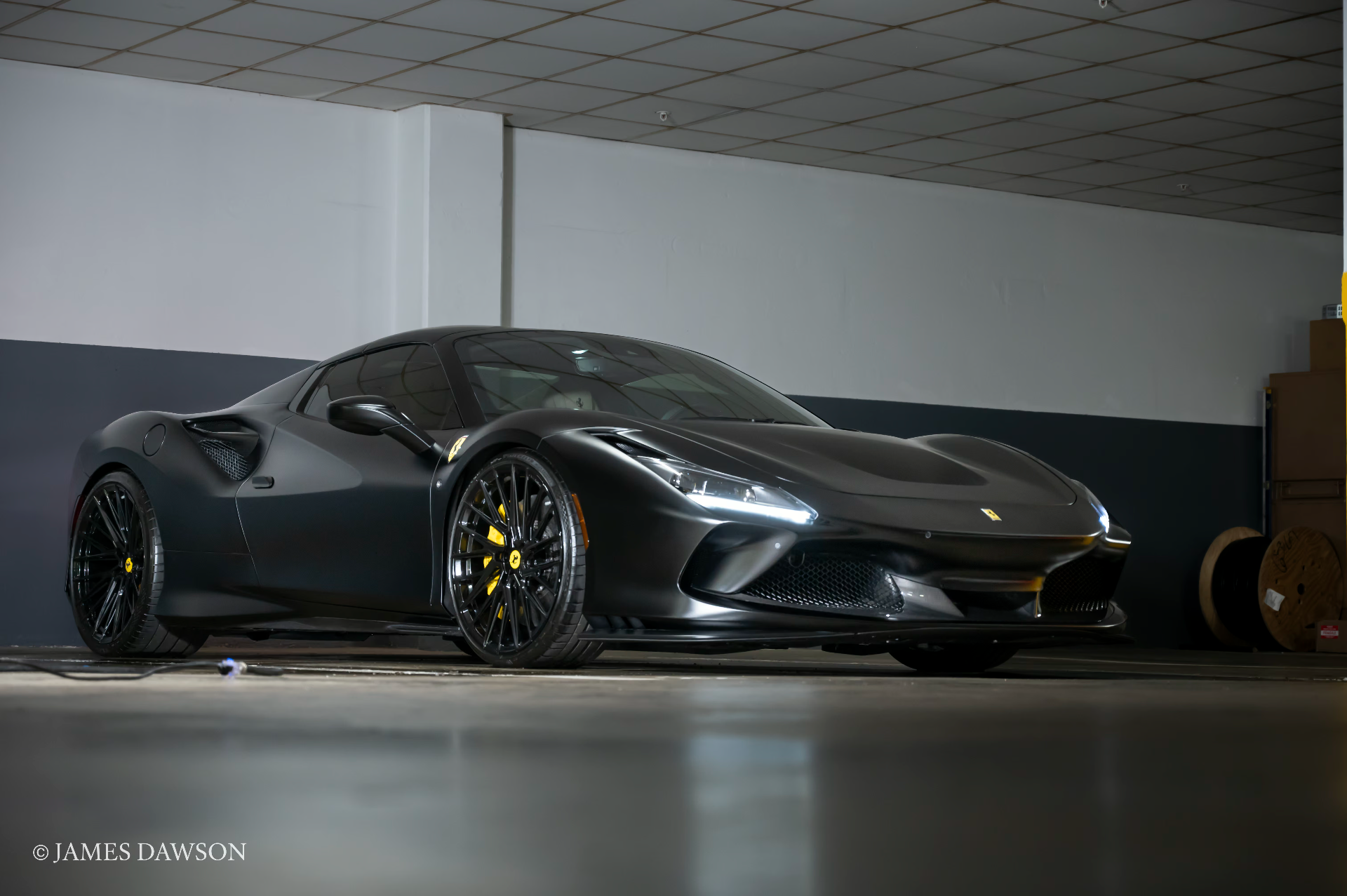 Matte black Ferrari F8 Tributo
