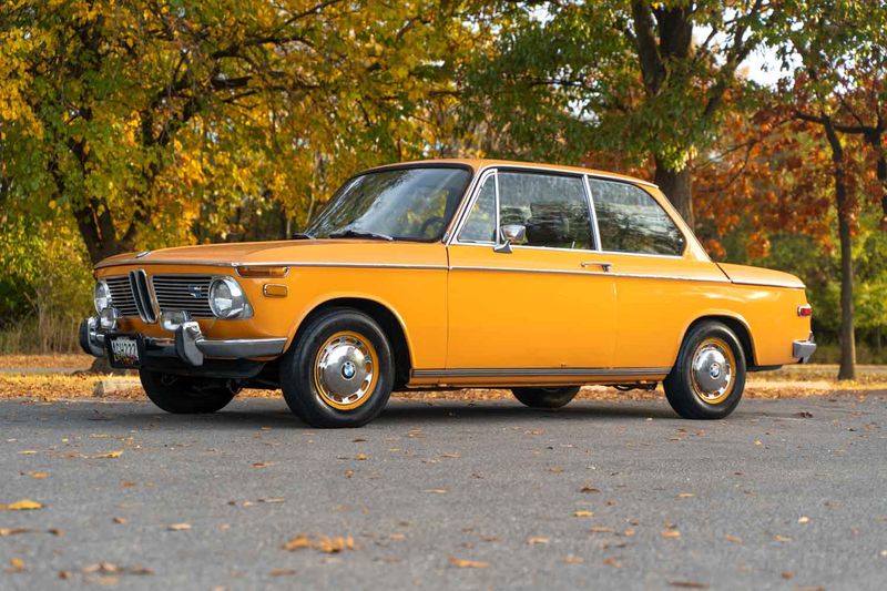 Vintage orange BMW 2002 restored and coated