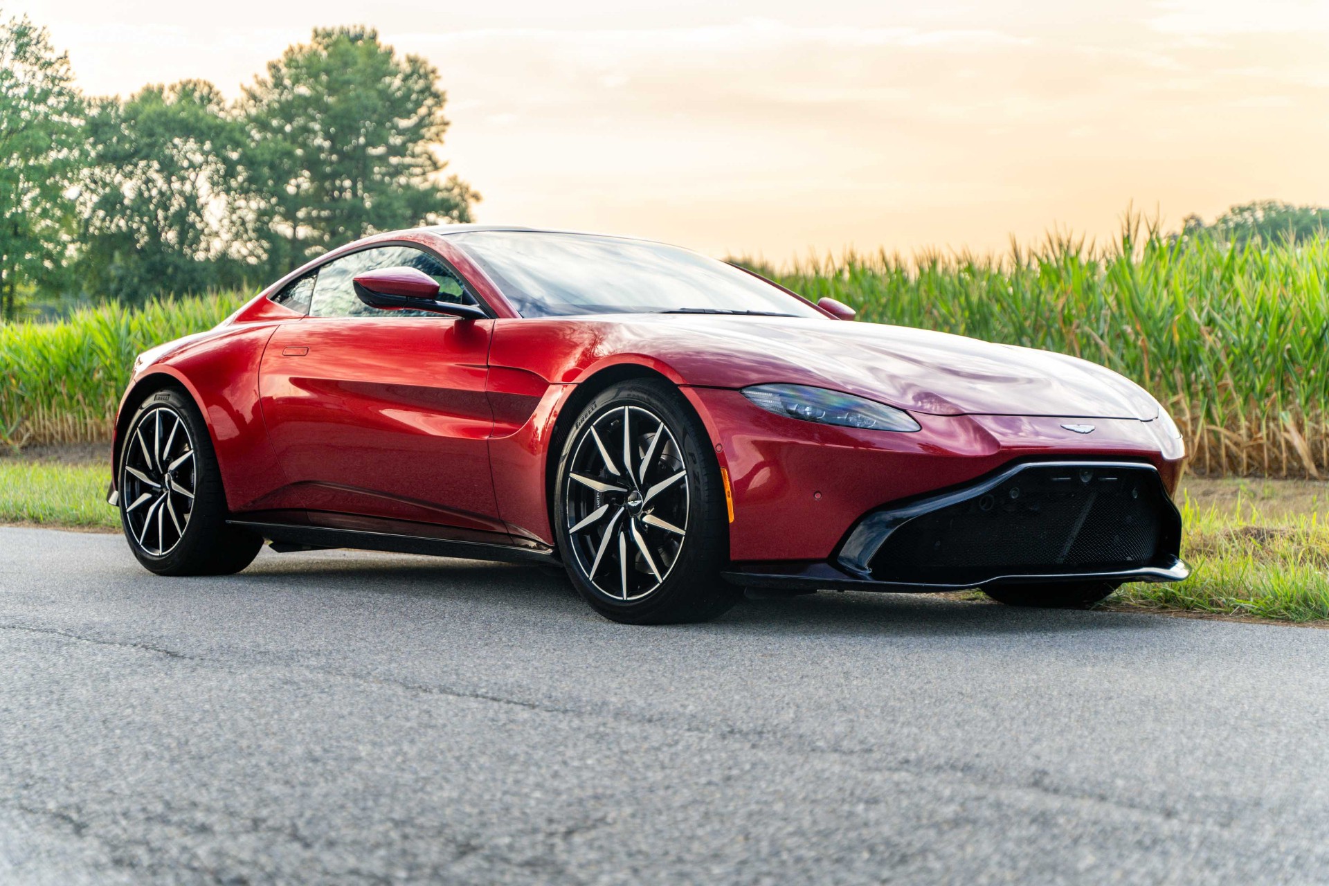 Red Aston Martin Vantage with deep gloss finish