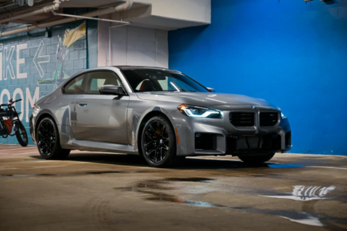 Grey BMW M2 detailed indoors