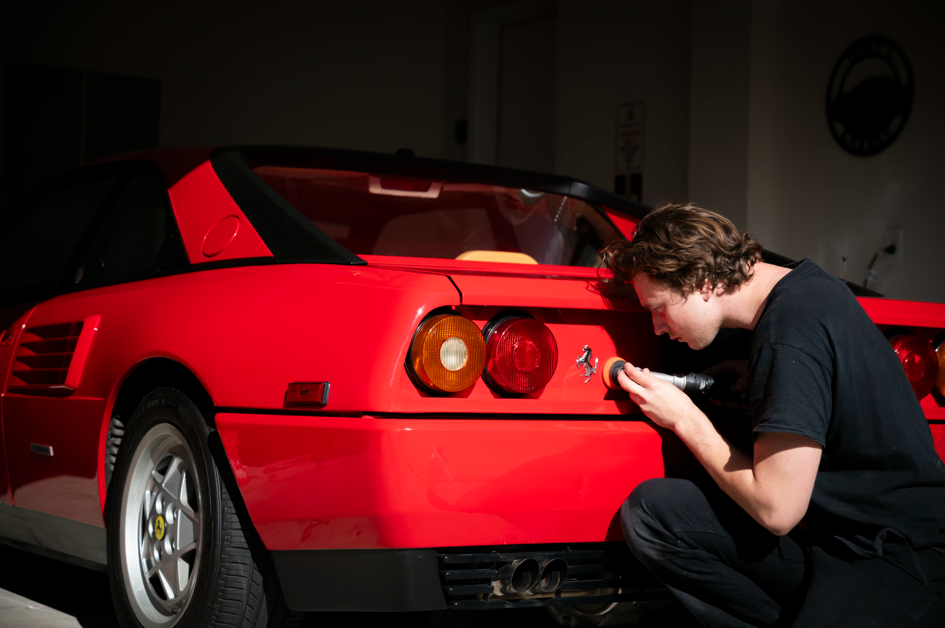 Ferrari Mondial rear detail — paint correction and coating